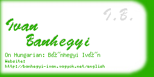 ivan banhegyi business card